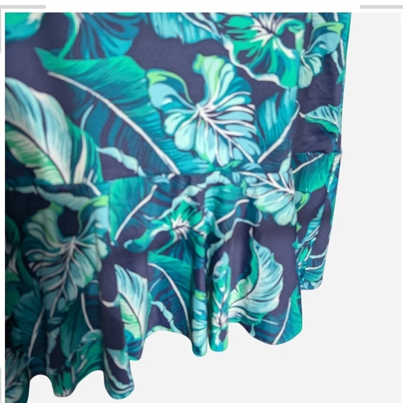 Tommy Bahama Blue and Green Leaf Swim Coverup - Picture 6 of 9